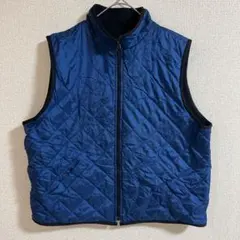 リバーシブル✨フリース×ダイヤキルティング 中綿ベスト ネイビー×ブラック L