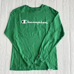Champion 長袖カットソー グリーン M ワンポイント