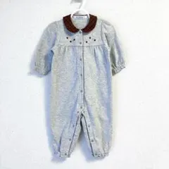 familiar グレー 赤チェック襟ロンパース　ベビー 70サイズ