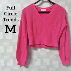 Full Circle Trends 【M】ピンク クロップドニット 長袖
