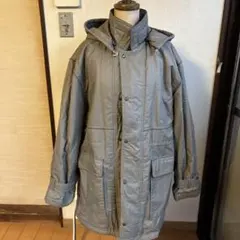 グレー フード付き ロングモッズコート　　 Lサイズ