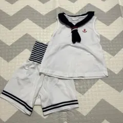PETIT CADEAU セーラー襟タンクトップ セットアップ 80