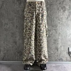 90s~00s silk camouflage wide cargo pants