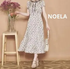 NOELA ノエラ　キャッツプリントワンピース　ベージュ　Mサイズのサムネイル