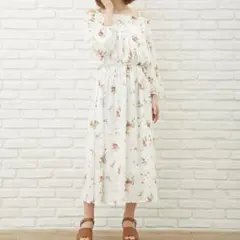 INGNI イング 花柄シフォンオフショル ワンピース - M-オフホワイト