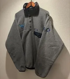 patagonia スナップT フリース 刺繍入りMグレーxネイビー パタゴニア