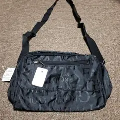 GROUPE ロゴ入り ブラックショルダーバッグ