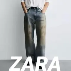 一点物 【acne風カスタム✨】ZARA フレア デニム ジーンズ EU42