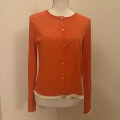 ZARA オレンジ 長袖カーディガン ゴールドボタン