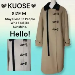 クオセKUOSE韓国ブランド大人の上質 ロングダッフルコート トグルキャメル