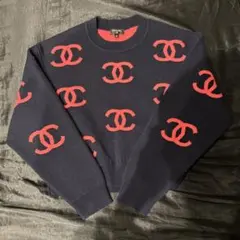 CHANEL シャネル CCロゴ 総柄 タートルネック ニット カシミヤ シルク 