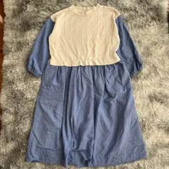 美品✨【サマンサモスモス】 長袖ニットシャツワンピース LL相当 大きいサイズ