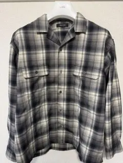 グレー系チェック 長袖シャツ