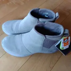 スケッチャーズ　レディースブーツ　スエード　グレー　サイドゴア