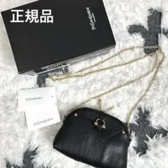 イヴ・サンローラン ミニショルダーバッグ 黒×ゴールド 中古美品【正規品】