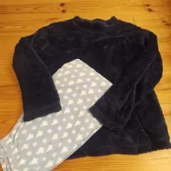 UNIQLO フリース長袖パジャマ 160サイズ ネイビー