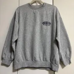 バック刺繍 スウェット グレー
