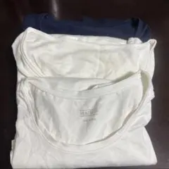 ユニクロ ヒートテック含む長袖 3枚セット ホワイト ネイビー