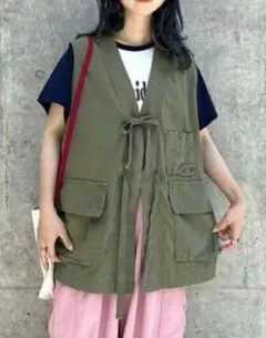 niko and… ニコアンド C-1風ストリングベストカーキ