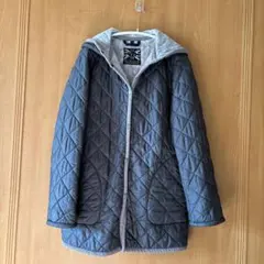 LAVENHAM キルティングジャケット フード付き グレー　裏ボア