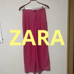 ZARA ピンク　ワイドパンツ