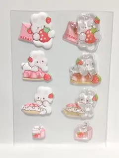 おすそ分け　ボンボンドロップシール　うさぎ　マシュマロシール　4