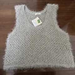 [新品未使用]studio CLIP 5ゲージフェザーメッシュベスト　ベージュ