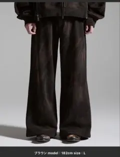 【GRANCY】ダーティスウェットパンツSブラウン