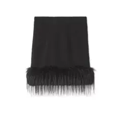 新品 スナイデル snidel ファーヘムニットスカート　フリーサイズ　ブラック