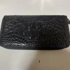 クロコダイル風長財布 黒
