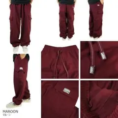 新品XXL他有プロクラブPROCLUBスウェットカーゴパンツマルーン厚手ワイン
