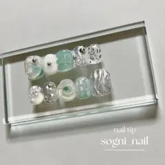 【現品】ネイルチップ　ぷっくりネイル　個性派ネイル　ミラーネイル　ニュアンス