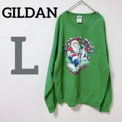 GILDAN 【L】トレーナー グリーン スウェット 裏起毛 ユニセックス
