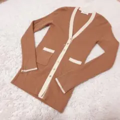 【OPAQUE.CLIP 】リブ編みカーディガン ブラウンM