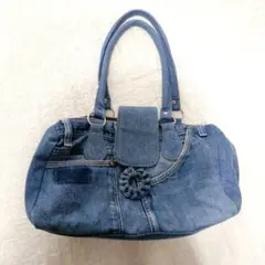 古着デニムリメイクバッグ　トートバッグ　肩掛け　ハンド　ブルー　Y2K