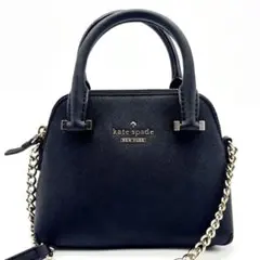 【美品】ケイトスペード　ブラック ミニ　ショルダーバッグ　チェーン　革　2way