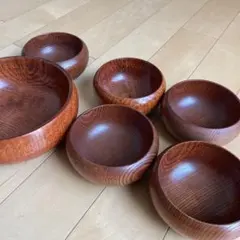 木製ボウル 6個セット