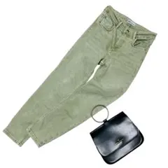 ZARA ハイライズスキニーデニムパンツ　ストレッチ　ライトミント