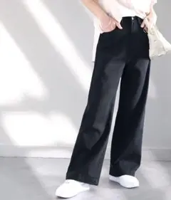 classicalelf ハイウエスト ルーズ デニム パンツ