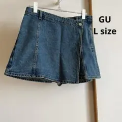 ★試着のみ★ GU デニム　ショートパンツ　　スカート風　ラップスコート