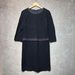 【美品】 ReFect ドッキングワンピース ひざ丈 ツイード パイピング