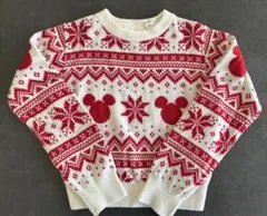 H&M 長袖ニット　ディズニー　ミッキー　ホワイト　白　赤