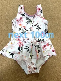 next ネクスト　水着　100㎝　3歳　4歳　花柄　ピンク　白