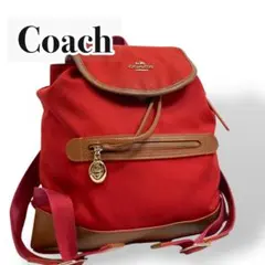 【美品】Coach コーチ　ソーヤ　バックパック　リュック　キャンバス　レッド