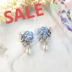 No.m 38　ネモフィラ　くまさん　ピアス　イヤリング