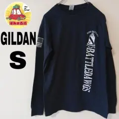 USA古着 GILDAN ロンT ロングTシャツ S ブラック
