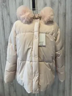 SHEIN ファーフード 中綿ジャケット ピンク 韓国のサムネイル