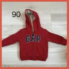 【美品】babyGap フード付きレッドパーカー 90サイズ