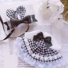 DimMoire 安全ピン×フリルリボン2個SET Black&White - メルカリ