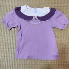 axes femmeKIDS レース襟 半袖半袖シャツ パープルのサムネイル